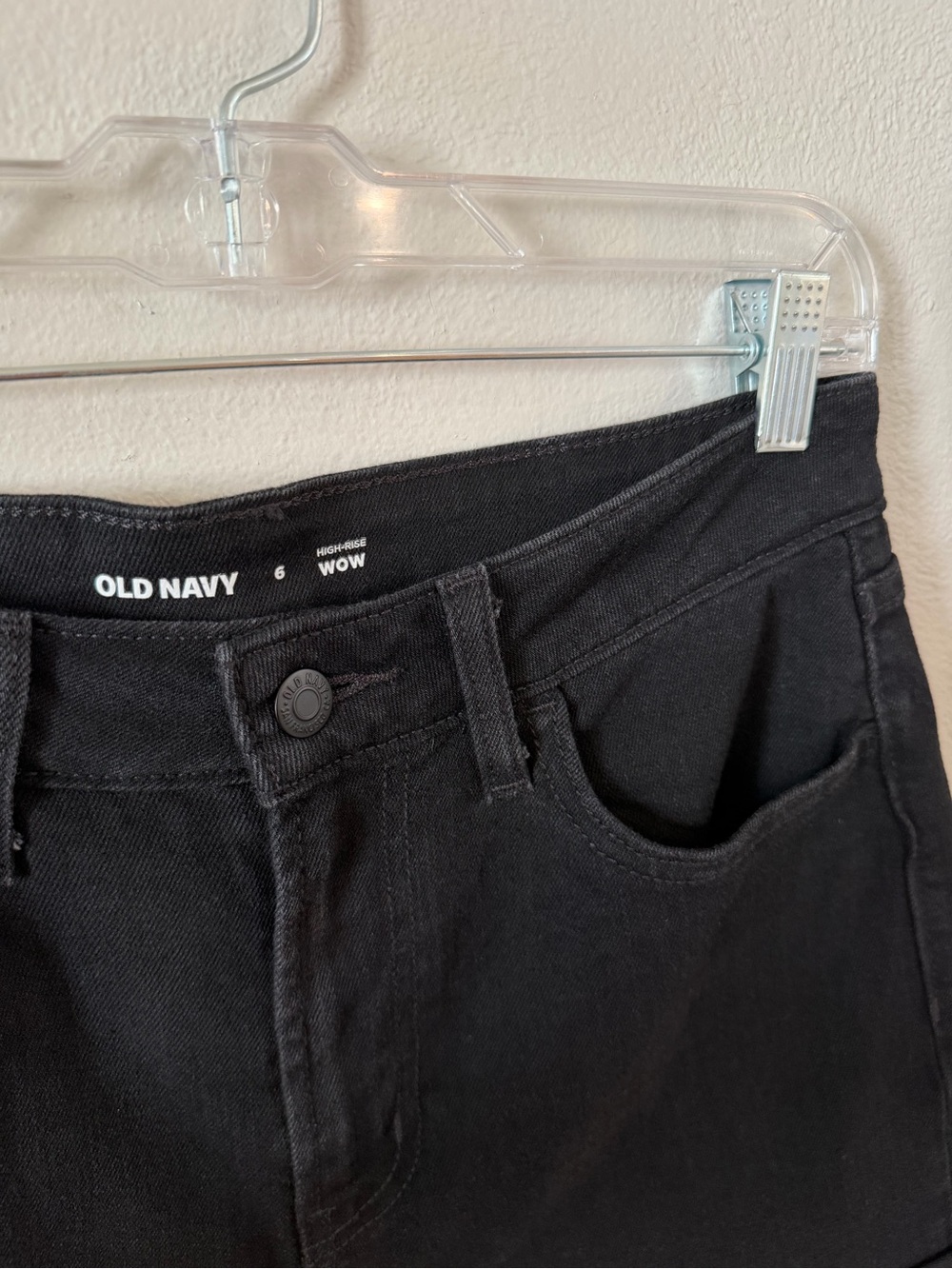 Old Navy High Rise WOW Black Denim Shorts Size 6 - Picture 3 of 4
